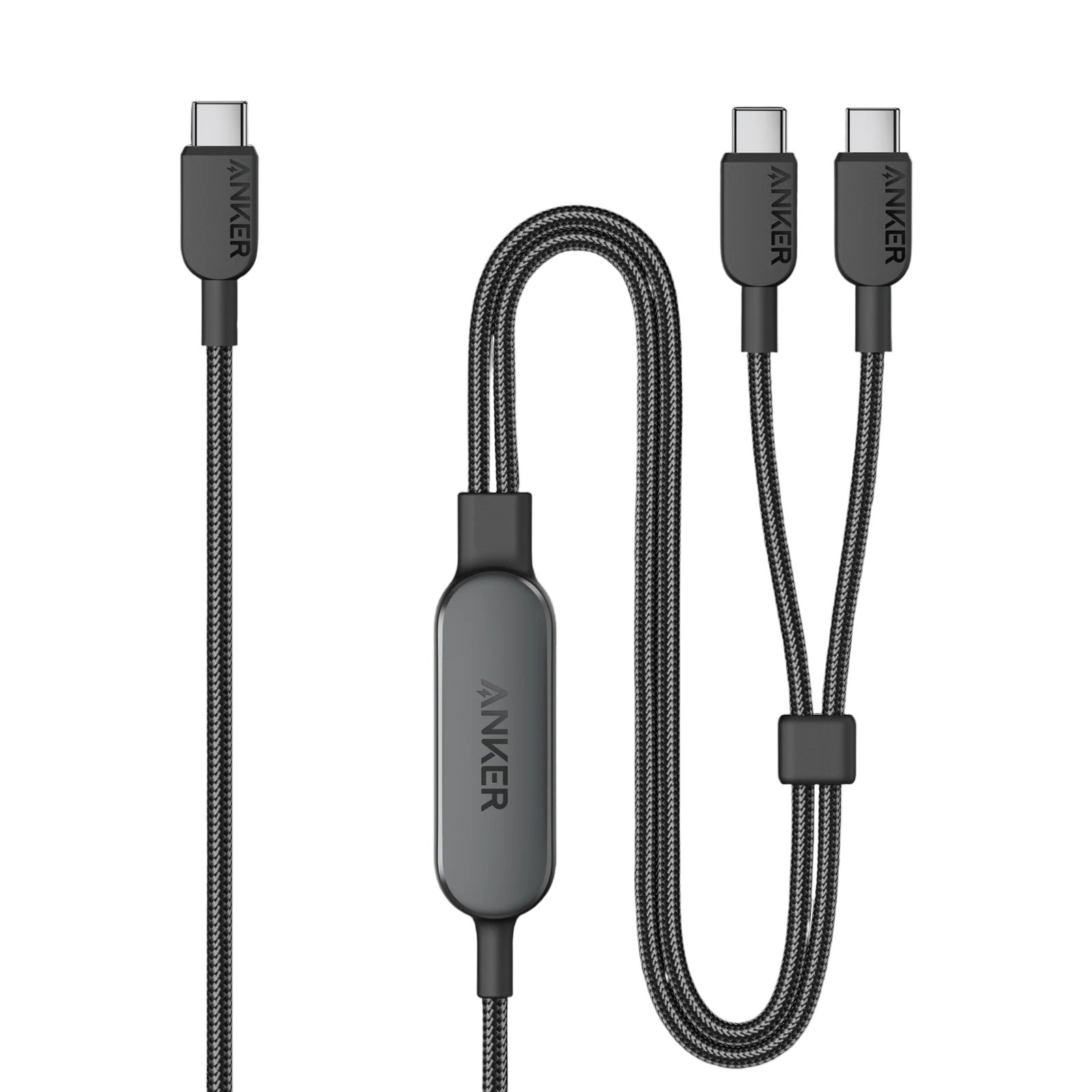 Anker 140W 2-in-1 USB-C to USB-C Cable- Black