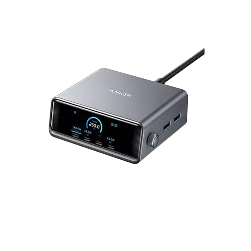 Anker Prime Charger (250W, 6 Ports, GaNPrime)- Silver